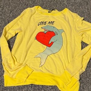 Wildfox Yellow Shark Love Sweatshirt